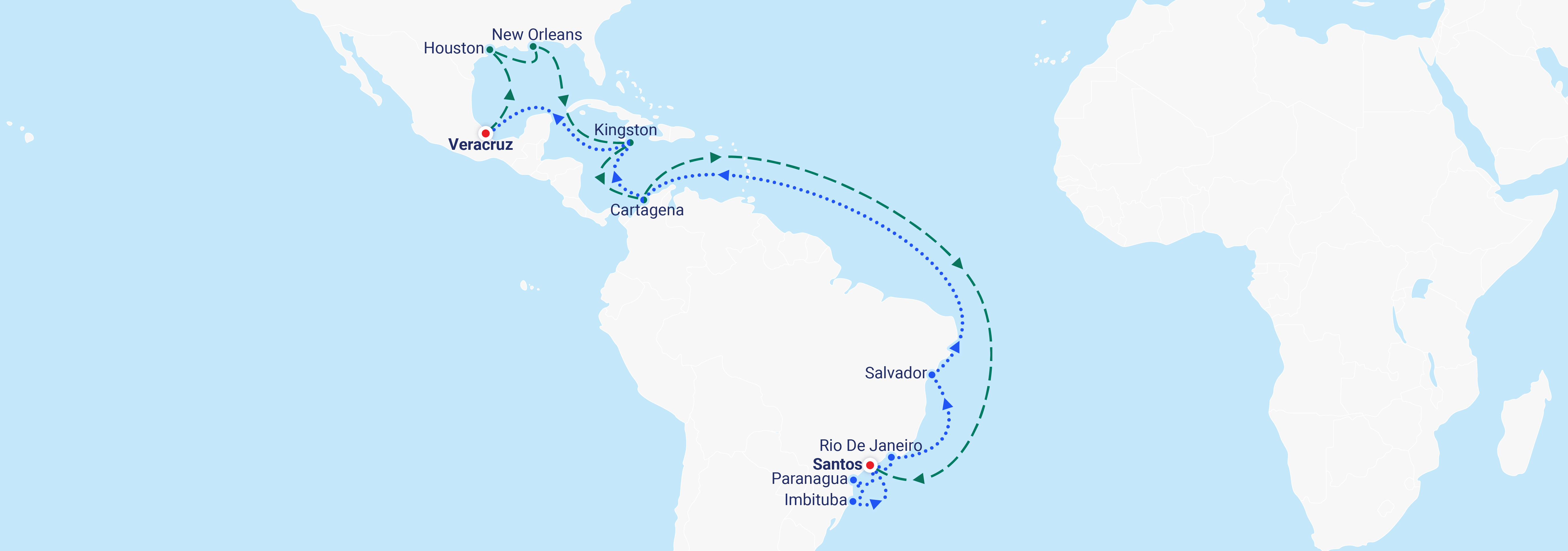 Map of the Brazil Express