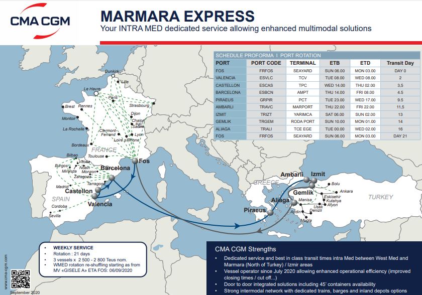 CMA CGM | MARMARA EXPRESS to reshuffle its rotation