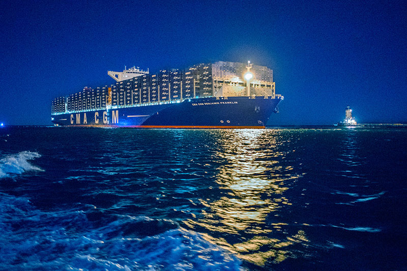CMA CGM | The CMA CGM BENJAMIN FRANKLIN has arrived at the Port of L.A.