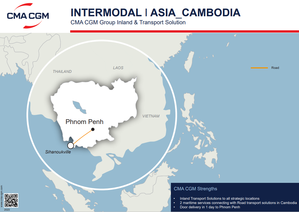 Cambodia intermodal map
