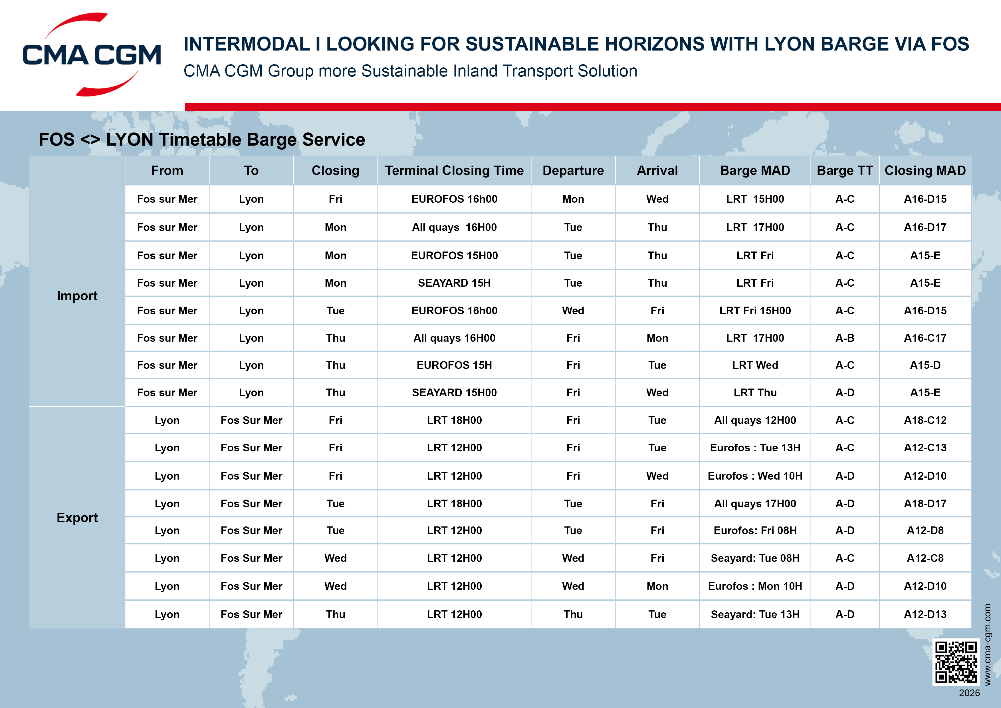 INTERMODAL LYON BY BARGE VIA FOS2 Flyers