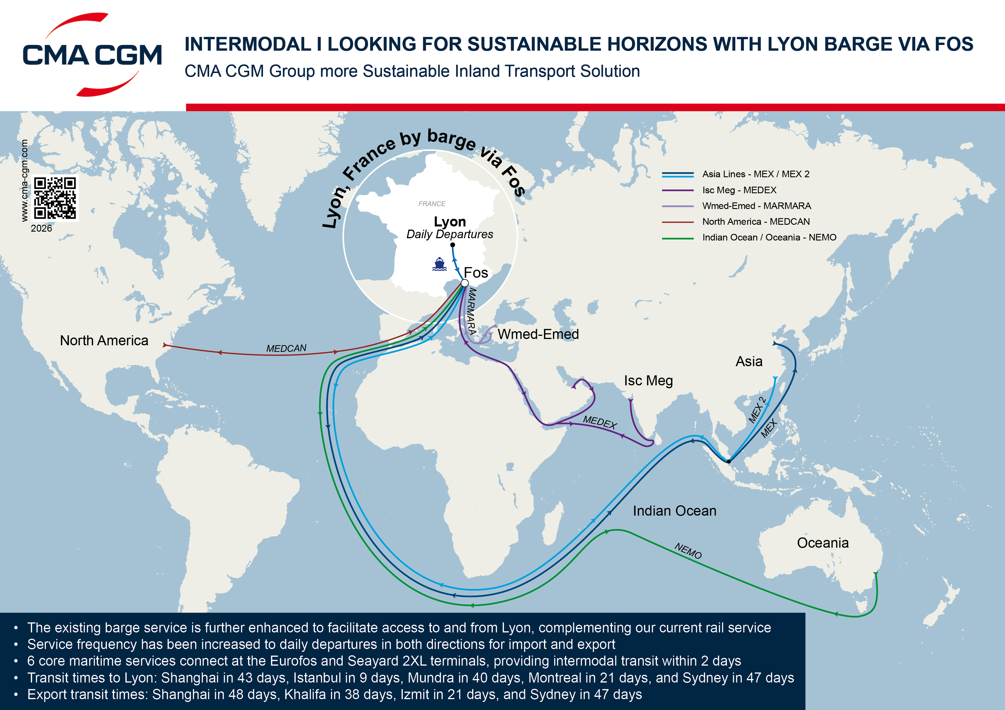 INTERMODAL LYON BY BARGE VIA FOS Flyers