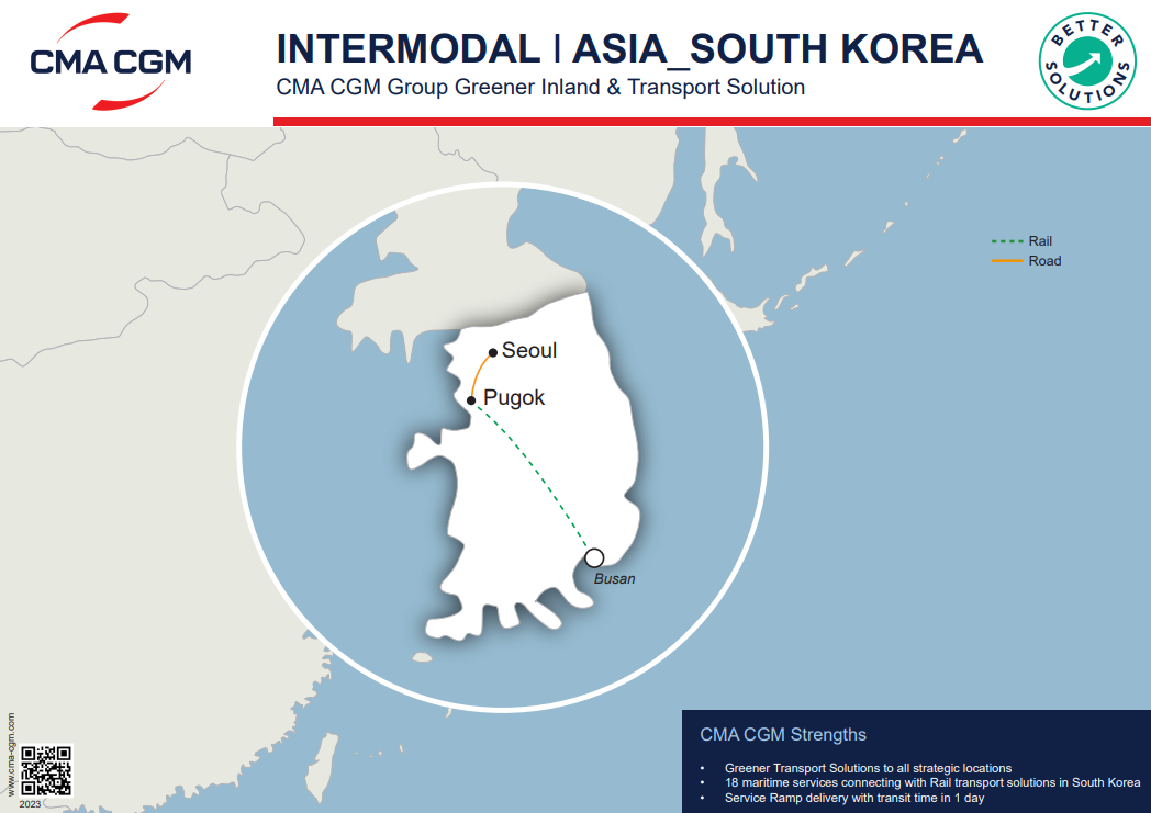 South Korea intermodal map