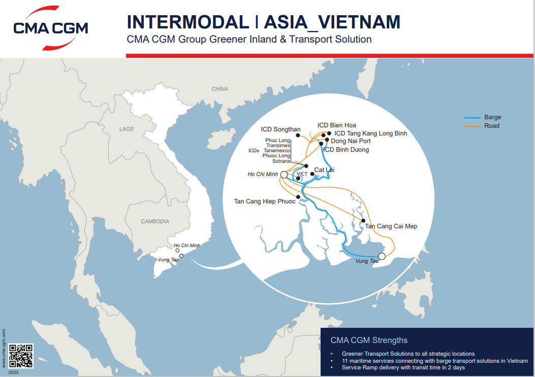 Vietnam intermodal map